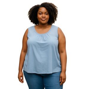 Gray Ruched Sleeveless Tank Top